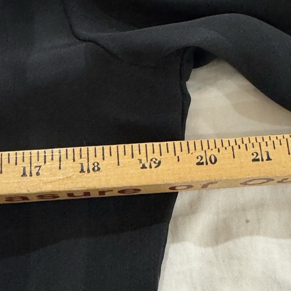 True Vintage Flowy Dressy Top Black Stripe Semi-Sheer Bow Tie Neck Blouse S/M - Picture 5 of 9